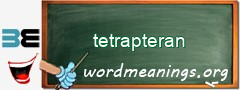 WordMeaning blackboard for tetrapteran